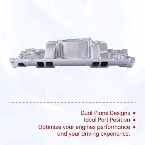Miniatura 5 de Colector de admisión de aluminio satinado de doble plano compatible con SBC Small Block Chevy 1996-2002 Vortec 350