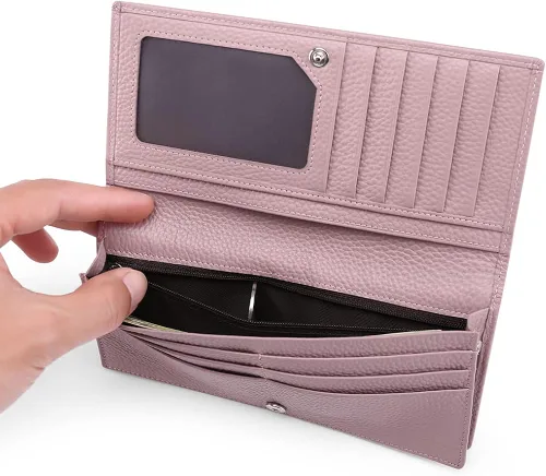 Miniatura 3 de GOIACII Carteras para mujer bloqueo RFID ultradelgadas cuero real tarjetero de crédito