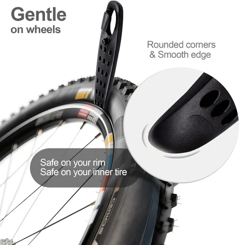 Miniatura 2 de Prutomr Palancas de neumáticos de bicicleta ultra fuertes, 2 juegos de reparación de neumáticos de bicicleta, juego de cucharas de plástico