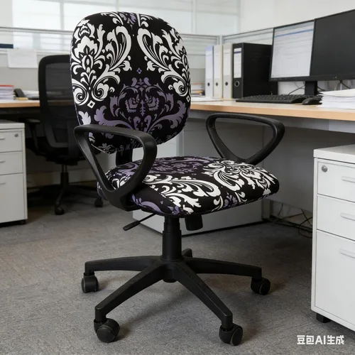 Miniatura 3 de Melaluxe Funda para silla de oficina de computadora, funda universal protectora y elástica para silla giratoria elástica Flor negra