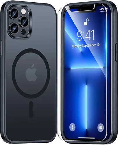 Miniatura 93 de TAURI Funda magnética 2 en 1 transparente para iPhone 14 Pro, compatible con Magsafe [no amarillenta] con protector de pantalla, protección de grado