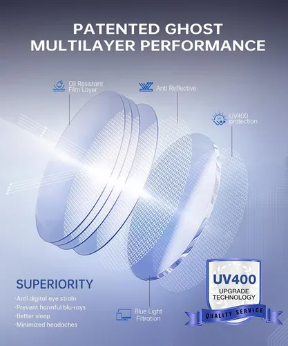 Miniatura 4 de ANYLUV Gafas de luz azul para hombres y mujeres, gafas de protección ocular para juegos, lentes de computadora con bloqueo de luz azul de metal