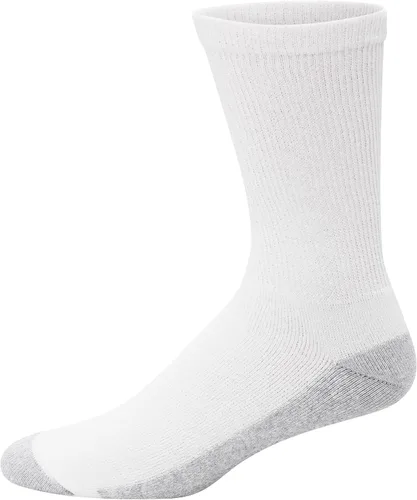 Miniatura 23 de Hanes Calcetines dobles resistentes para hombre, que disipan la humedad del cuello redondo y el tobillo, color blanco y negro, varios paquetes