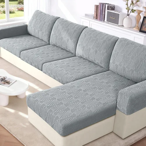 Miniatura 18 de VANSOFY Fundas de cojín para sofá seccional, Fundas de cojín de sofá de jacquard elásticas, Fundas protectoras lavables para muebles de sofá