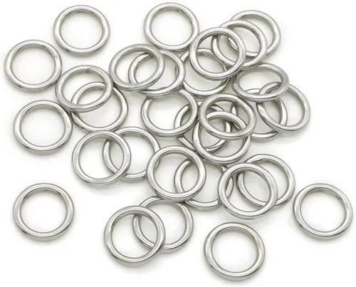 30 anillos redondos soldados de acero inoxidable soldados con autógena para cinturón de campamento, correas de perro, accesorios de equipaje (0.118