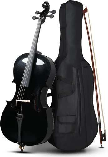 Ktaxon Violonchelo 3/4, juego de violonchelo acústico para principiantes con bolsa portátil, arco, colofonia, puente, instrumentos musicales de Negro