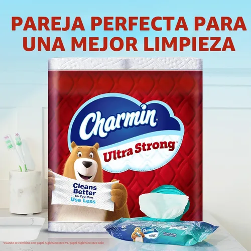 Miniatura 11 de Charmin Papel higiénico ultra fuerte y limpio, 24 megarrollos familiares = 120 rollos regulares