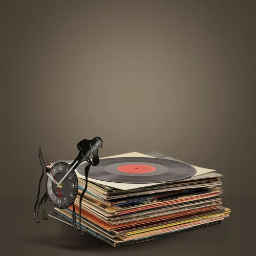 Miniatura 8 de Jack Russell Terrier - Reloj de pared de disco de vinilo de 12 pulgadas, moderno, decorativo, silencioso, sin tictac, funciona con pilas, suave Fox