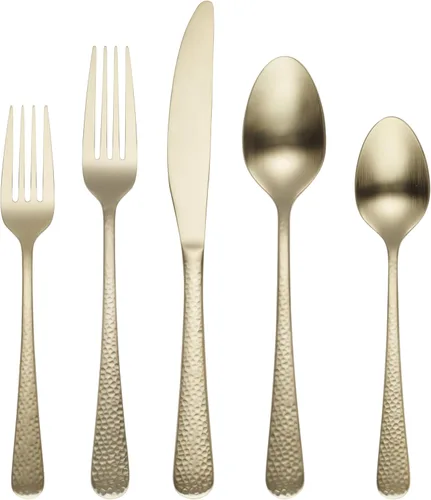 Miniatura 4 de Cambridge Silversmiths Keene - Juego de cubiertos de satén negro de 20 piezas, servicio para 4