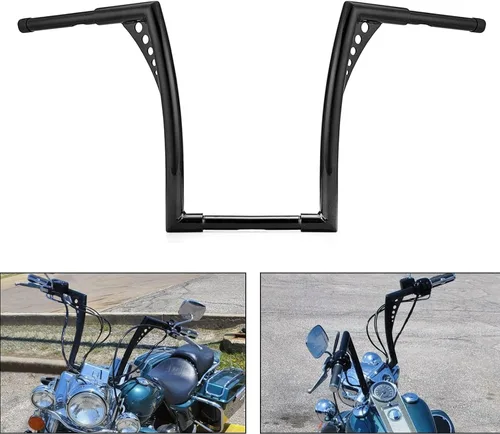 WeiSen Manillar Ape Hanger de 14 pulgadas, manillar de 1 1/4 pulgadas compatible con Harley Sportster 84-22, compatible con Softail 84-24,