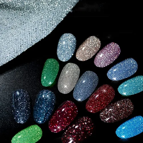 Miniatura 6 de VERONNI Explosion Diamond - Esmalte de uñas de gel reflectante brillante con purpurina brillante para remojar el gel de uñas UV, gel de diamante 03