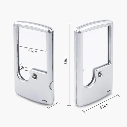 Miniatura 5 de Lupa de bolsillo 3X y 6X con luz LED, lupa deslizante, lupa de lectura de mano, lupa cuadrada para sellos de joyería, relojes, manualidades