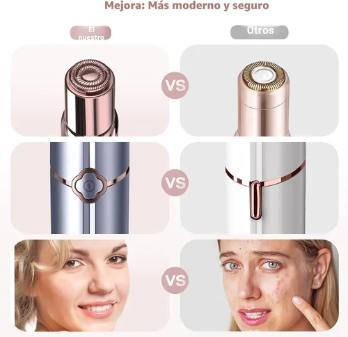 Miniatura 6 de gurelax - Removedor de vello facial para mujer, cara, barbilla, labio, bigote, cuello, axila, melocotón, difuminado, eléctrico, sin dolor, con 2