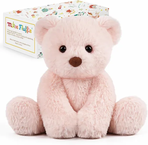 Miniatura 10 de Peluche de conejo de 15 pulgadas para niñas, muñeca de juguete de peluche con vestido rosa a cuadros, bonito juego de muñeca para vestir para niñas