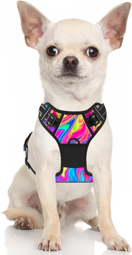 Miniatura 2 de Rnivvi Arnés para perro sin tirones, bonito arnés reflectante de tamaño extra pequeño, chaleco acolchado suave ajustable para perros pequeños