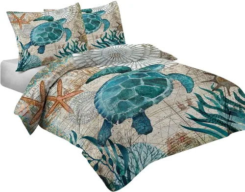 Miniatura 12 de MUSOLEI Juego de edredón de sirena para niñas, colcha de sirena con escamas arcoíris 3D, juego de ropa de cama twin duradero para niñas, juego