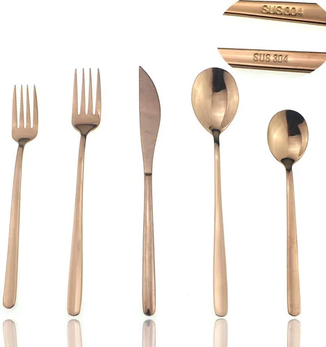 Miniatura 17 de JASHII Juego de cubiertos de acero inoxidable de 24 piezas con acabado brillante para 4 personas, cuchillo de cena, tenedor, cuchara, tenedor
