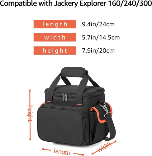 Miniatura 2 de Funda de transporte Trunab compatible con la estación de energía portátil Jackery Explorer 160/240/300, bolsa de almacenamiento con fondo