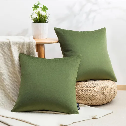 Miniatura 25 de Phantoscope Paquete de 2 Fundas de Cojín Decorativas de Terciopelo Suaves Sólidas Cuadradas para Sofá Color Taupe 22 x 22 pulgadas 55 x 55 cm Gris
