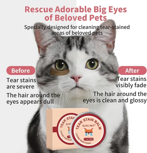 Miniatura 5 de Bálsamo removedor de manchas de lágrimas para mascotas, 1 oz (30 g), cuidado de ojos natural a base de plantas para perros y gatos, limpia