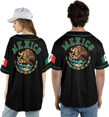 Miniatura 5 de Eagle Mexico - Camiseta de béisbol con la bandera de México para hombre, mujer, talla S a 5XL