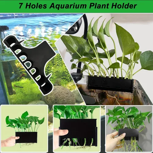 Miniatura 2 de 2 vasos para plantas acuáticas mejoradas con 7 agujeros para pecera, perfecto para cultivo acuapónico y decoraciones de paisajes acuáticos