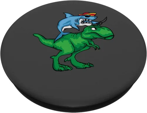 Miniatura 2 de Regalo para el día de la semana con diseño de pirata de tiburón en forma de T Rex – PopSockets Grip y Stand para teléfonos y tabletas