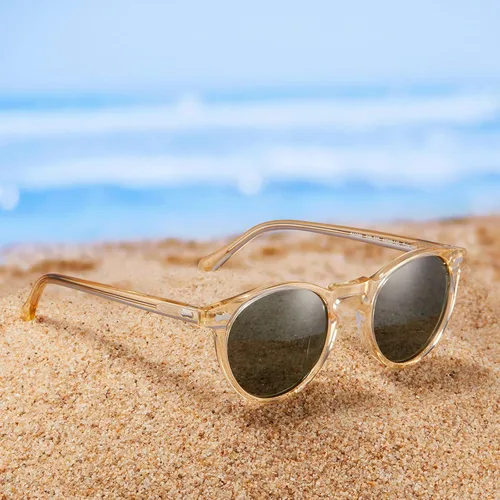 Miniatura 82 de CARFIA Gafas de sol polarizadas de acetato redondo para mujer, protección UV de cara pequeña con funda de cuero CA5288