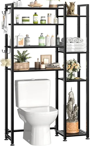 Miniatura 11 de Simple Trending Over The Toilet Storage Rack, Metal 3 Tier Bathroom Organizer Shelf with Paper Holder and 3 Hooks, Freestanding Shelf Space Saver