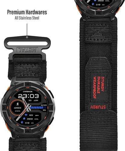 Miniatura 5 de Compatible con las correas de reloj inteligente ALPHAGEAR, 0.866 in, 0.945 in, correa deportiva de nailon resistente de liberación rápida con diseño