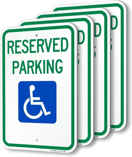 Miniatura 7 de SmartSign Letrero federal de estacionamiento para discapacitados "Reserved Parking" Aluminio reflectante de grado diamante 3M de 12 x 18 pulgadas
