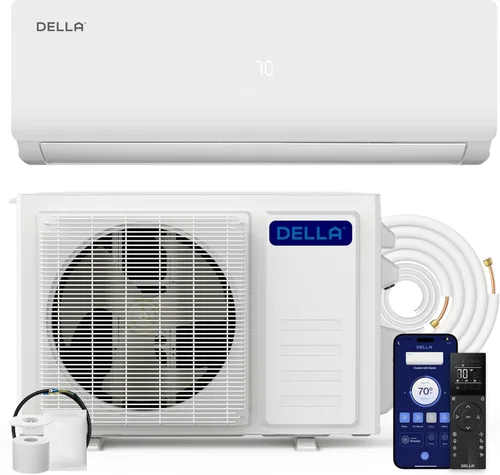 Miniatura 10 de DELLA Vario Series Mini Split Aire acondicionado funciona con Alexa, 9000 BTU, enfría hasta 400 pies cuadrados, 19 SEER2, sistema inversor sin