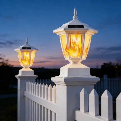 Miniatura 7 de Dynaming Paquete de 2 luces solares para postes de llama para exteriores, lámparas alimentadas por energía solar, luces LED de llama parpadeante
