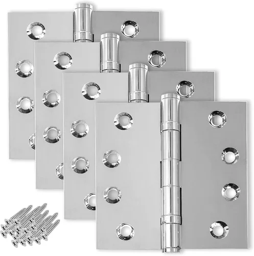 Miniatura 16 de Bisagra negra resistente para puerta, rodamiento de bolas negro mate, 4 x 4 pulgadas, resistente, juego de 2 bisagras de puerta de latón macizo