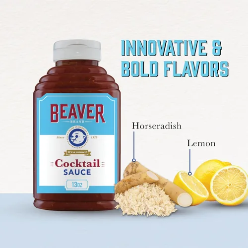 Miniatura 2 de Beaver Brand - Salsa de cóctel con rábano picante recién rallado, 13 onzas, salsa de cóctel de mariscos y camarones