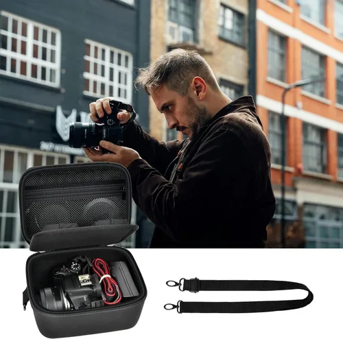 Miniatura 6 de GWCASE Funda compacta compatible con cámara sin espejo Canon EOS R100 R50, cámaras de almacenamiento de viaje, bolsa cruzada para cámara de video