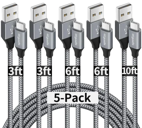 Miniatura 12 de etguuds Paquete de 5 cables USB A a USB C (3/3/6/6/10 pies), cable de carga rápida tipo C para iPhone 17 16 15 Pro Max Plus Air, Samsung Galaxy S25