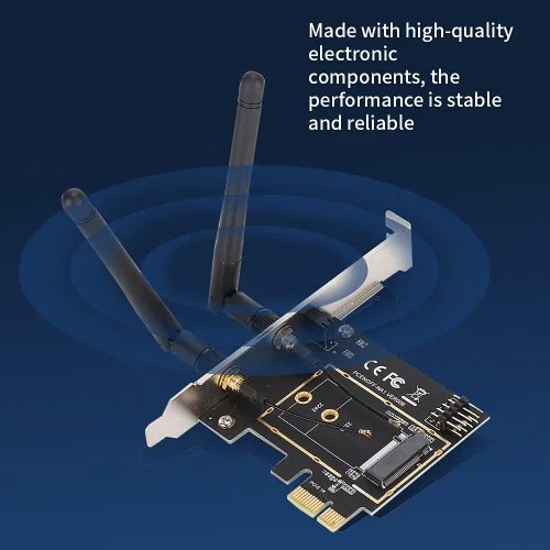 Miniatura 4 de PCI E al adaptador del módulo Bluetooth de NGFF M.2, llave A E adaptador, tarjeta de expansión de red para PC