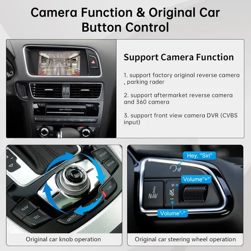 Miniatura 5 de Road Top Carplay inalámbrico Android Auto para Audi A4 A5 S4 S5 RS4 RS5 Q5 2008-2015 con sistema 3GMMI, kit de readaptación Carplay, soporte