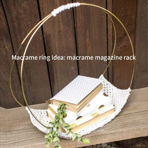 Miniatura 5 de SUNTQ Anillo de macramé para atrapasueños, manualidades de metal, redondo, chapado en latón, 4 pulgadas (dorado, paquete de 10)