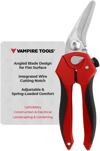 VAMPLIERS Tijeras angulares multiuso de 8 pulgadas. Cuchillas dentadas hechas de acero inoxidable de alta calidad con muesca de corte de alambre.