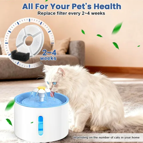 Miniatura 6 de Repuesto de filtro de fuente de agua para gatos, 4 filtros de fuente de gato de 5 pulgadas de diámetro con sistema de 3 filtraciones, filtros