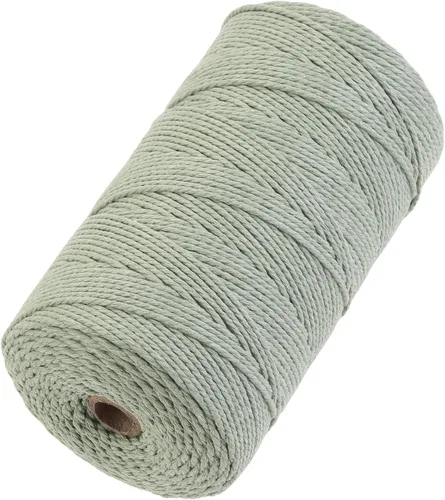 Miniatura 34 de Cuerda de macramé 4 mm x 328 yardas Natural Cuerda de algodón para macramé Cuerda de macramé colorida Cordón de algodón suave Suministros de macramé