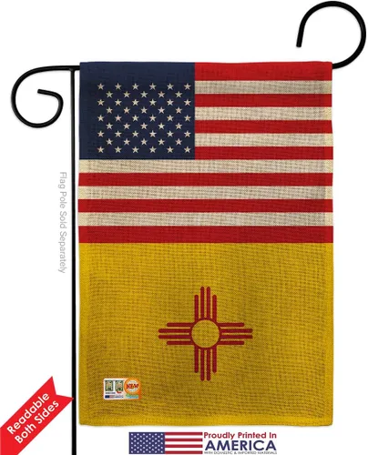 Miniatura 2 de US New Mexico Burlap Burlap Garden Flag Americana States USA American Territories Republic Small Decorative Gift Yard House Banner Double-Sided Made