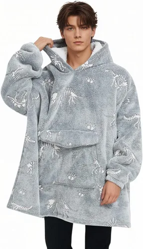 Miniatura 13 de Fiosnow Sudaderas con capucha de pizza y papas fritas para mujeres y hombres, sudaderas con capucha de tamaño grande para adultos, manta portátil