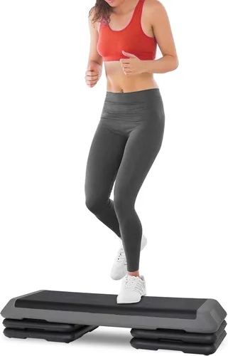Miniatura 2 de ZenStyle Banco aeróbico ajustable de 43 pulgadas con elevadores de 4/6/8 pulgadas, superficie antideslizante para cardio, entrenamiento de fuerza