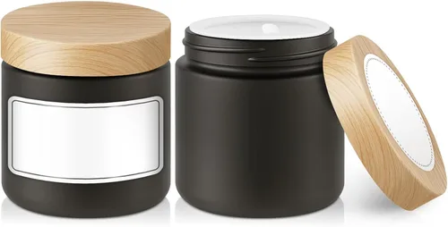 Miniatura 14 de Tarros de vidrio pequeños de 4 oz con tapas, Tecohouse Tarros de vidrio transparente con tapas negras y revestimientos interiores, mini contenedores