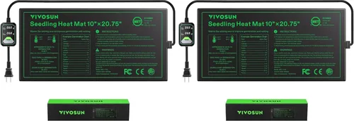 Miniatura 9 de VIVOSUN Alfombrilla de calor para plántulas de 20"x20.75" con controlador de temperatura incorporado, almohadilla térmica para plantas certificada