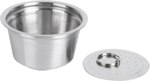 Miniatura 8 de Oumefar Cápsulas de café reutilizables, cápsulas de café reutilizables de acero inoxidable con tapa de silicona, taza de cápsula de café recargable