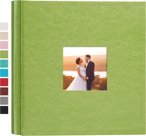 Miniatura 11 de potricher Álbum de fotos pequeño de 4 x 6 pulgadas, 200 fotos, cubierta de cuero, libro de fotos con 200 bolsillos horizontales para familia, boda
